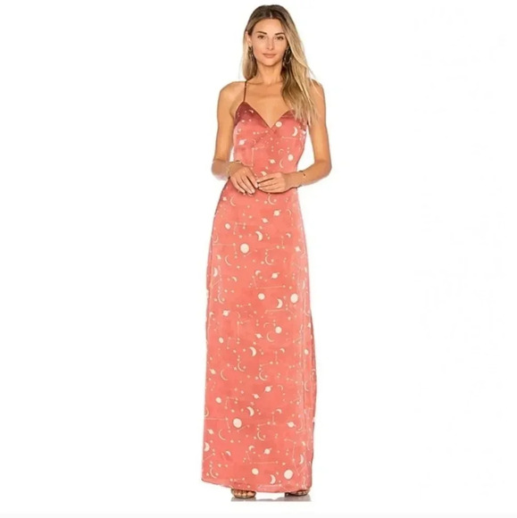 Lovers + Friends X Revolve Pink Constellation Dress Maxi Small Revival - Picture 2 of 10